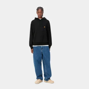 Carhartt WIP W' Hooded American Script Sweatshirt Black Best Sale