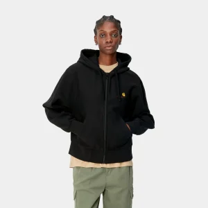 Carhartt WIP W' Hooded American Script Jacket Black Store