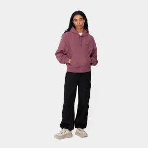 Carhartt WIP W' Hooded American Script Sweatshirt Dusty Fuchsia Cheap