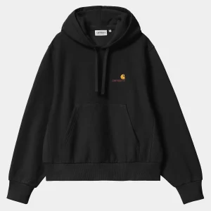 Carhartt WIP W' Hooded American Script Sweatshirt Black Best Sale