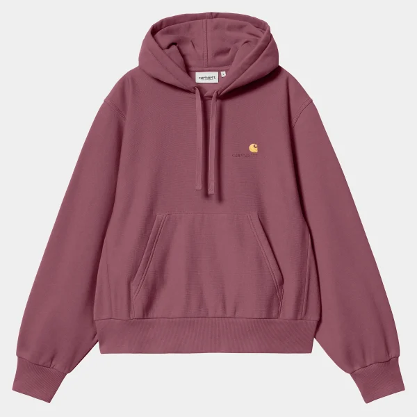 Carhartt WIP W' Hooded American Script Sweatshirt Dusty Fuchsia Cheap