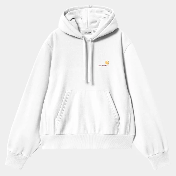 Carhartt WIP W' Hooded American Script Sweatshirt White Sale