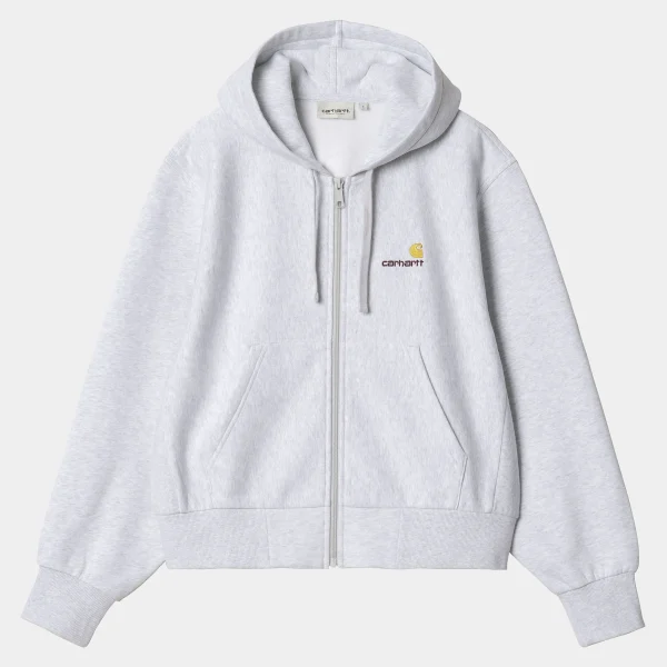 Carhartt WIP W' Hooded American Script Jacket Ash Heather Sale