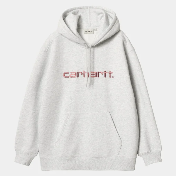 Carhartt WIP W' Hooded Carhartt Sweatshirt Ash Heather / Dusty Rose New