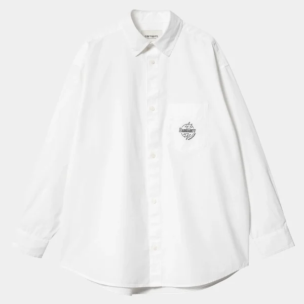 Carhartt WIP W' L/S Ablaze Shirt White / Black Flash Sale