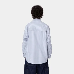 Carhartt WIP W' L/S Dowlen Shirt Dowlen Stripe, Bleach / White Shop