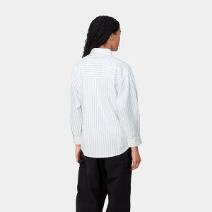 Carhartt WIP W' L/S Dowlen Shirt Dowlen Stripe, White / White Flash Sale