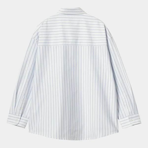 Carhartt WIP W' L/S Dowlen Shirt Dowlen Stripe, White / White Flash Sale