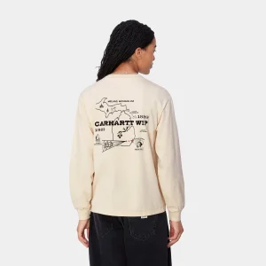 Carhartt WIP W' L/S Home State T-Shirt Natural Hot