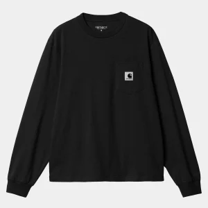 Carhartt WIP W' L/S Pocket T-Shirt Black Online