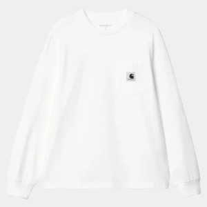 Carhartt WIP W' L/S Pocket T-Shirt White Discount