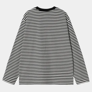 Carhartt WIP W' L/S Verner T-Shirt Verner stripe, Black / Wax Discount