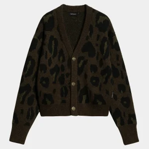 Carhartt WIP W' Merton Cardigan Camo Leo Jacquard, Tamarind Flash Sale