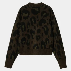 Carhartt WIP W' Merton Cardigan Camo Leo Jacquard, Tamarind Flash Sale