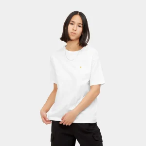 Carhartt WIP W' S/S Chase T-Shirt White / Gold Best