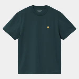 Carhartt WIP W' S/S Chase T-Shirt Duck Blue / Gold Shop