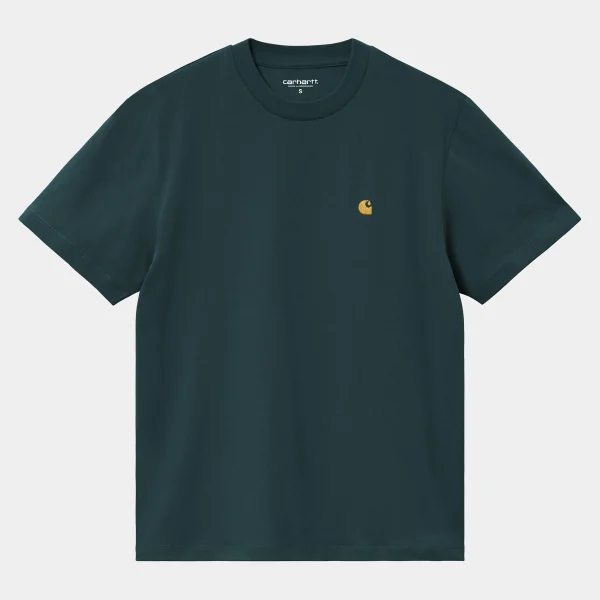 Carhartt WIP W' S/S Chase T-Shirt Duck Blue / Gold Shop