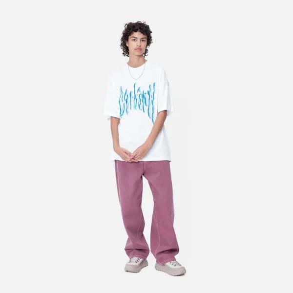 Carhartt WIP W' S/S Goo T-Shirt White / Blue Clearance