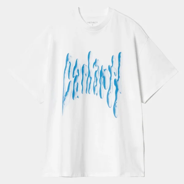 Carhartt WIP W' S/S Goo T-Shirt White / Blue Clearance