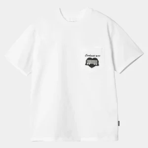 Carhartt WIP W' S/S Heart Train Pocket T-S White New