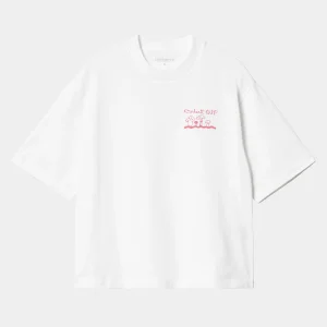 Carhartt WIP W' S/S Kainosho T-Shirt White / Charm Pink Best Sale