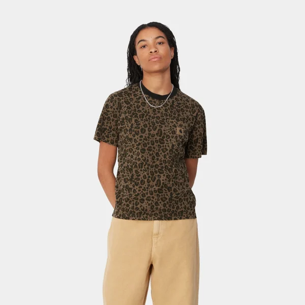 Carhartt WIP W' S/S Leo Pocket T-Shirt Camo Leo, Tamarind Sale