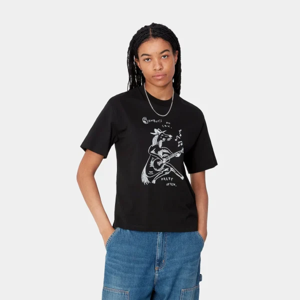 Carhartt WIP W' S/S Pepe Sad Cowboy T-Shirt Black / White Sale