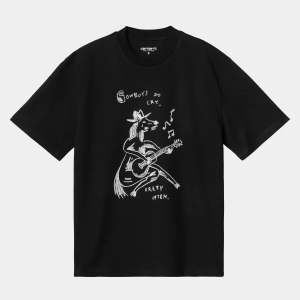 Carhartt WIP W' S/S Pepe Sad Cowboy T-Shirt Black / White Sale