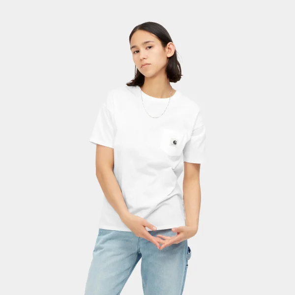 Carhartt WIP W' S/S Pocket T-Shirt White Cheap