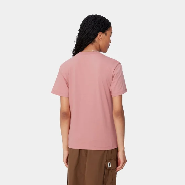 Carhartt WIP W' S/S Script Embroidery T-Shirt Dusty Rose / Moonbeam Cheap