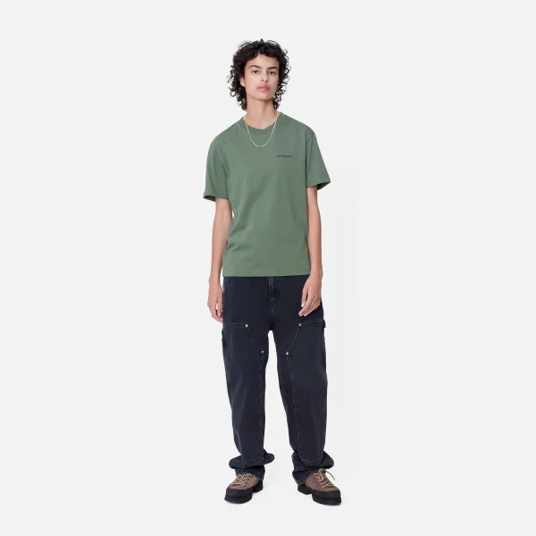 Carhartt WIP W' S/S Script Embroidery T-Shirt Duck Green / Aura Online