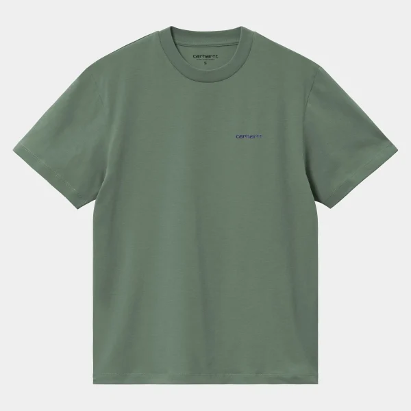 Carhartt WIP W' S/S Script Embroidery T-Shirt Duck Green / Aura Online