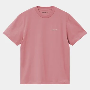 Carhartt WIP W' S/S Script Embroidery T-Shirt Dusty Rose / Moonbeam Cheap