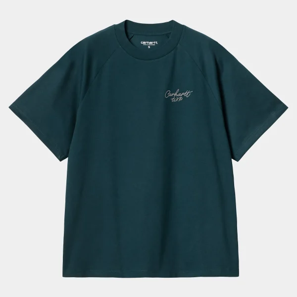 Carhartt WIP W' S/S Signature T-Shirt Duck Blue / White Best Sale