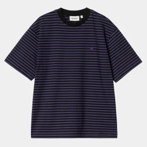 Carhartt WIP W' S/S Verner T-Shirt Verner Stripe, Black / Aura Hot