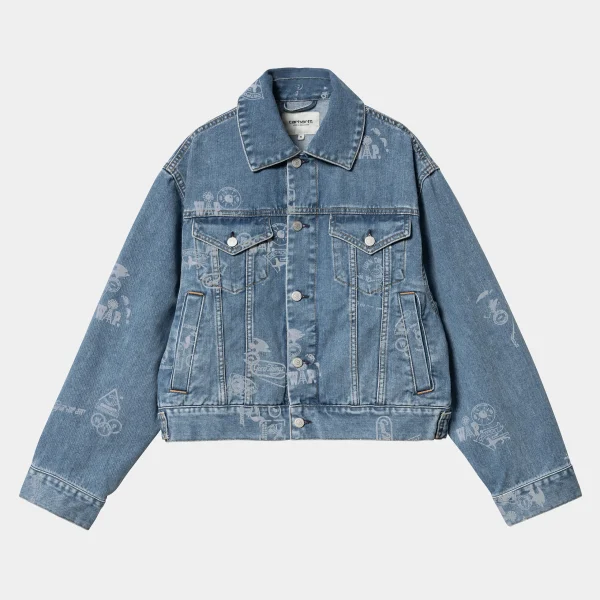 Carhartt WIP W' Stamp Jacket Stamp Print, Blue Cheap